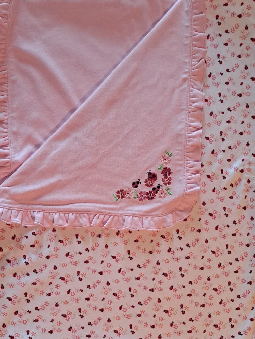Vintage Gymboree 2000 Ladybug Baby Blanket & Matching Outfit